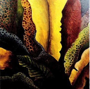 Maksim Sedej yr.: There was a tiger 17. VII. Oil on canvas, 50x50cm, 1974