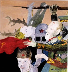 Maksim Sedej yr., Night of Generals, 1970 Tempera on carton, 47,5 x 51 cm